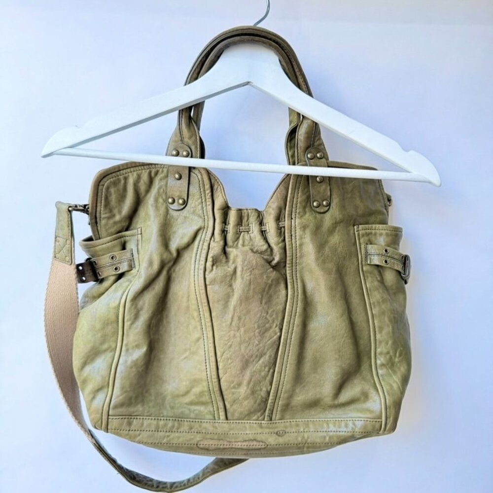 Kooba Campbell Leather Satchel Bag – Olive Green - Picture 2 of 11